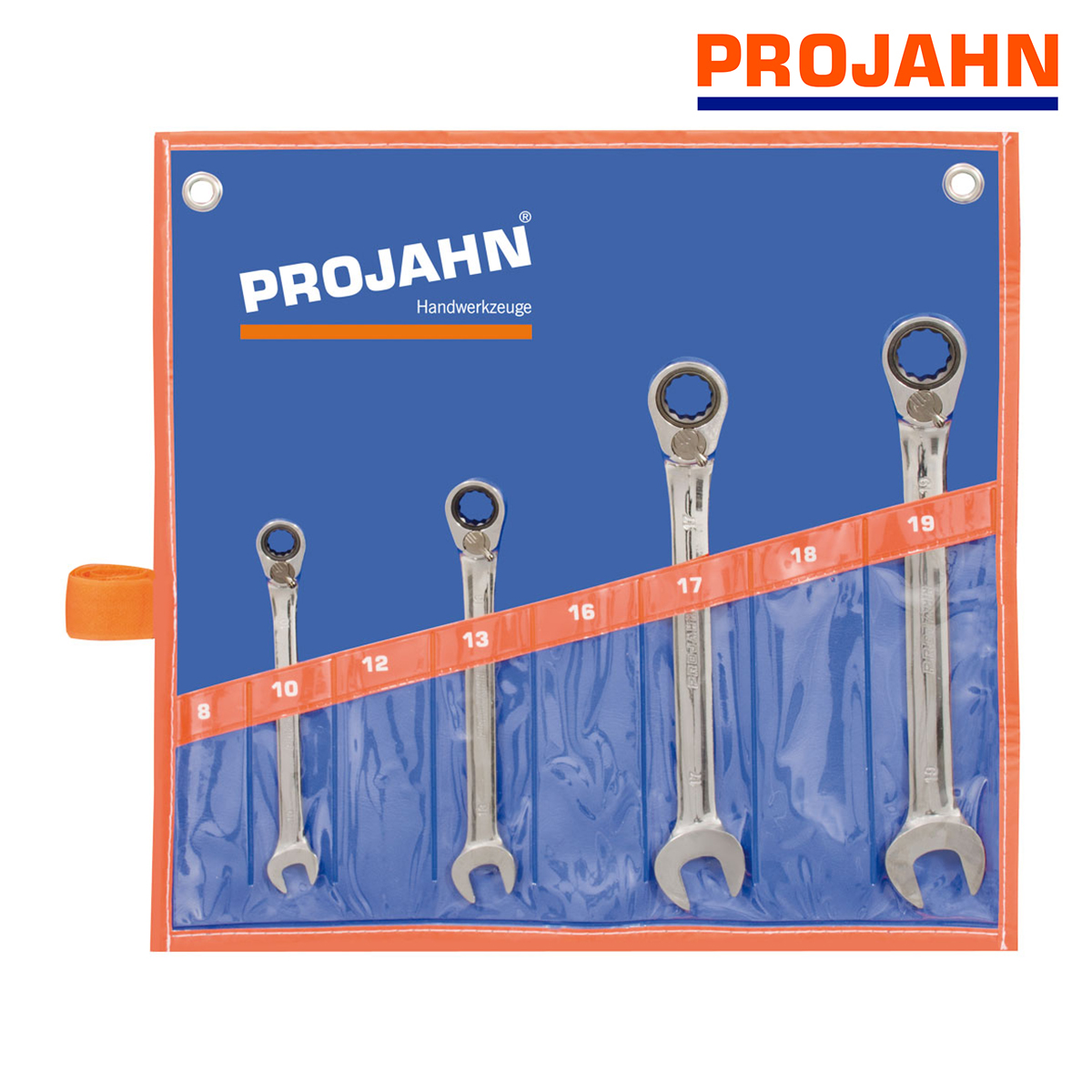 Набор трещоточных ключей Projahn GearTech "Реверсивный" 10 - 19 мм, в сумке-чехле 4 шт, 3993